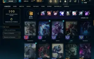 Unranked com 75 Champs e 39 Skins (Criada em 2012)