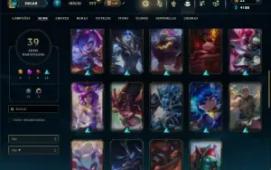 Unranked com 75 Champs e 39 Skins (Criada em 2012)
