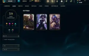 Unranked com 75 Champs e 39 Skins (Criada em 2012)