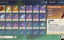 CONTA COM KLEE + MONA + ALBEDO e ARMAS 5 ESTRELAS AR 42