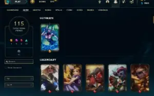 Unranked com 52 Champs e 115 Skins (Criada em 2012) + Icones