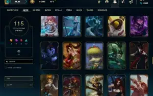 Unranked com 52 Champs e 115 Skins (Criada em 2012) + Icones