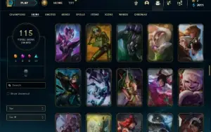 Unranked com 52 Champs e 115 Skins (Criada em 2012) + Icones