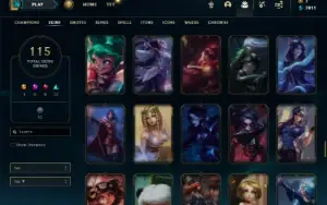 Unranked com 52 Champs e 115 Skins (Criada em 2012) + Icones