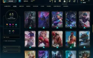 Ouro 2 com 75 Champs e 63 Skins ( JG / TOP / MID )