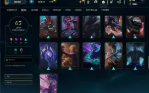 Ouro 2 com 75 Champs e 63 Skins ( JG / TOP / MID )