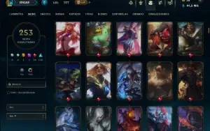 Unranked com TODOS os Champs e 253 Skins ( JG / MID )
