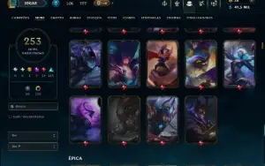 Unranked com TODOS os Champs e 253 Skins ( JG / MID )