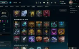 Conta LoL de 2013 unranked com 201 skins level 418