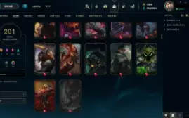 Conta LoL de 2013 unranked com 201 skins level 418