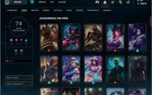 conta de lol, gold 2 58k EA 121 campeoes 74 skins