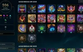 Vendo conta de LOL com 148 Campeões/96 Skins - Esmeralda IV