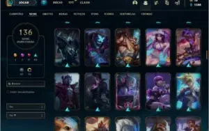 Conta platina 3 com 145 champs e 136 skins (1 Prestigio)