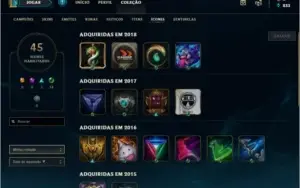 CONTA PLATINA 2, 46 CAMPEOES, 12 SKINS