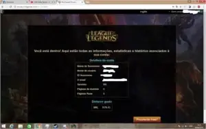 Vendo conta league of legends sem suspensões