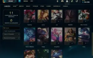 Conta MESTRE com 23 Champs e 2 Skins (70% de WinRate)