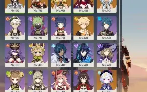 Arlecchino c4+biss+kazuha+xilonen+mualani+chaska