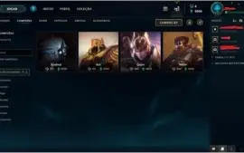 Conta League of Legends Gold 5 106 skins 4 campeões faltando