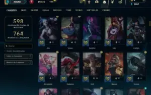 Platina 4 com TODOS os champs e 533 Skins (7 Ultimates)