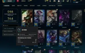 Platina 4 com TODOS os champs e 533 Skins (7 Ultimates)