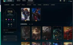 CONTA LOL - PLATINA 2 - TODOS OS CHAMPIONS + 258 SKINS