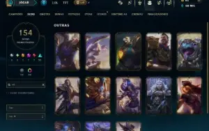 Platina 3 com TODOS os Champs e 154 Skins +13 Vitoriosas
