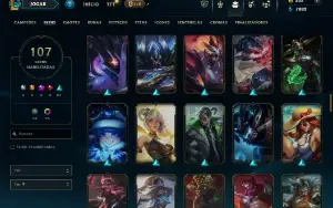 Prata 3 com TODOS os champs e 107 Skins + 3 Prestigios