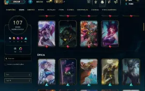 Prata 3 com TODOS os champs e 107 Skins + 3 Prestigios