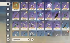 Ar43. Xiao + jade, kazuha + arma do passe, albedo e mais