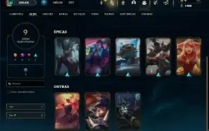 Ouro 4 com 30  Champs e 9 Skins + 5 Espolios