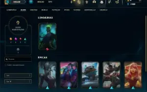 Ouro 4 com 30  Champs e 9 Skins + 5 Espolios