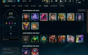 Ouro 4 com 30  Champs e 9 Skins + 5 Espolios