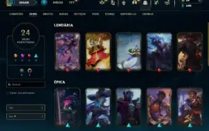 Ouro 1 com 40 Champs e 24 Skins