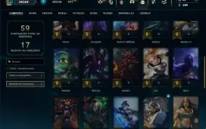 Ouro 1 com 40 Champs e 24 Skins