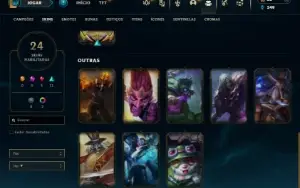 Ouro 1 com 40 Champs e 24 Skins
