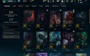 Ouro 1 com 40 Champs e 24 Skins
