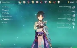 Xiao + Lança de Jade, Hu tao e Albedo.