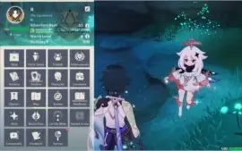 Xiao + Lança de Jade, Hu tao e Albedo.