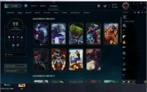 Conta lol LVL 113 com 101 Champions e 28 Skins(BordaPlatina)