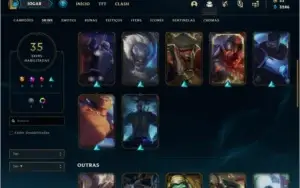 Conta ouro 4 com 35 skins e 97 champs