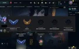 conta diamante 4 tft , nivel 22 lol *email nao confirmado*
