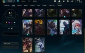 Conta DIAMANTE 1 com 16 skins e 33 champs