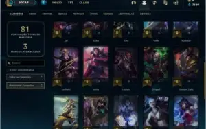 Conta DIAMANTE 1 com 16 skins e 33 champs