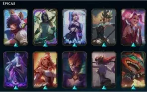 continha lol p4 ,varias skins