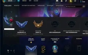 Conta diamante 2 ( FLEX ) com 75 PDL Com 27 Champs e 2 Skins