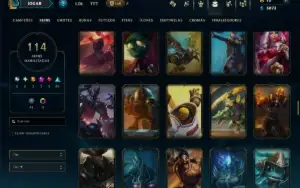 Unranked com 140 Champs e 114 Skins ( SUP / ADC / JG )