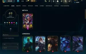 Unranked com 70 Champs e 49 Skins ( MID / ADC )