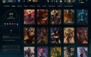 Unranked com 70 Champs e 49 Skins ( MID / ADC )