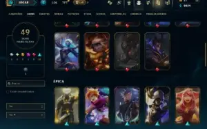 Unranked com 70 Champs e 49 Skins ( MID / ADC )