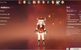 GENSHIN DILUC + KLEE + 3 ARMAS 5* + personagens 4*